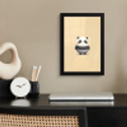 Panda - Beige - Minimalistisch fotolijst zwart zonder passe partout klein -sfeer1