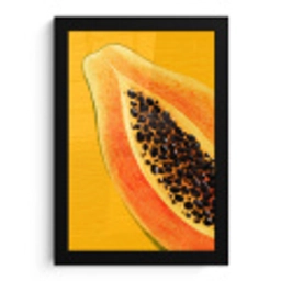 Papaja - Oranje - Topisch fotolijst zwart zonder passe partout klein -3d