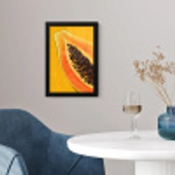 Papaja - Oranje - Topisch fotolijst zwart zonder passe partout klein -sfeer4