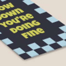 Patroon - Geblok - Blauw - Slow down you're doing fine fotolijst zwart zonder passe partout klein -zsfeer6