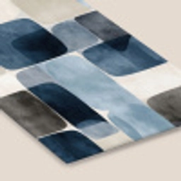 Patroon - Blauw - Vierkanten fotolijst zwart zonder passe partout klein -zsfeer6