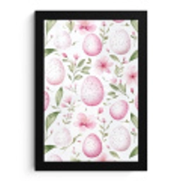 Patroon - Eieren - Roze - Pasen fotolijst zwart zonder passe partout klein -3d