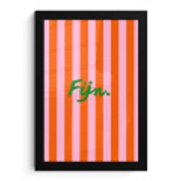 Patroon - Oranje - Fijn - Strepen fotolijst zwart zonder passe partout klein -3d