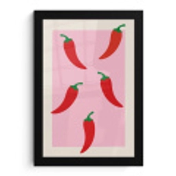 Pepers - Rood - Illustratie fotolijst zwart zonder passe partout klein -3d