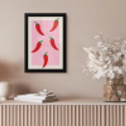 Pepers - Rood - Illustratie fotolijst zwart zonder passe partout klein -sfeer5