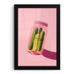 Augurken - Pot - Schaduw - Roze fotolijst zwart zonder passe partout klein -3d
