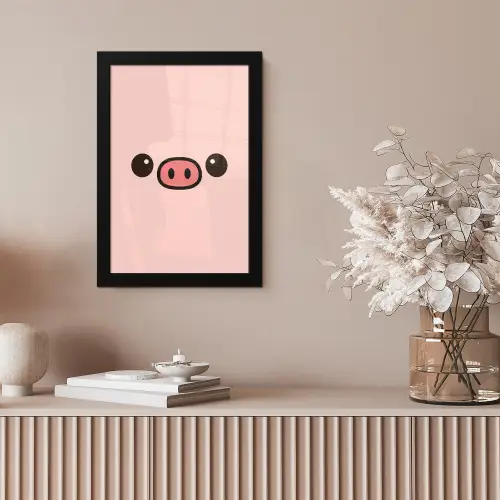 Varken - Roze - Minimalistisch fotolijst zwart zonder passe partout klein -sfeer5