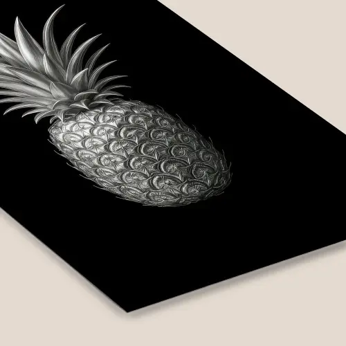 Ananas - Gedetailleerd - Bladeren fotolijst zwart zonder passe partout klein -zsfeer6