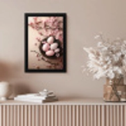 Roze - Bloesems - Eieren fotolijst zwart zonder passe partout klein -sfeer5