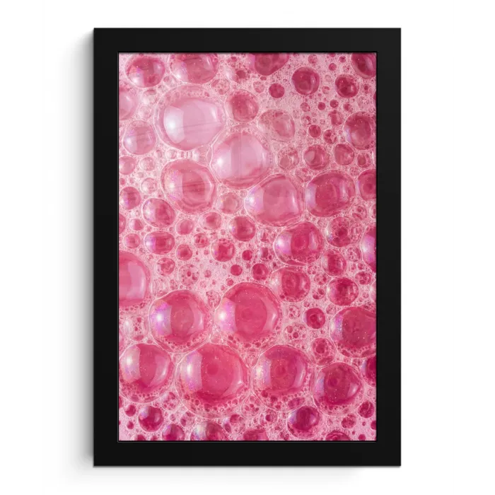 Roze - Schuim - Bubbels fotolijst zwart zonder passe partout klein -3d