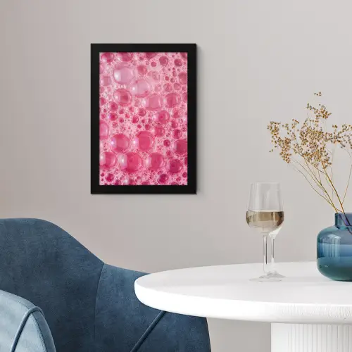 Roze - Schuim - Bubbels fotolijst zwart zonder passe partout klein -sfeer4