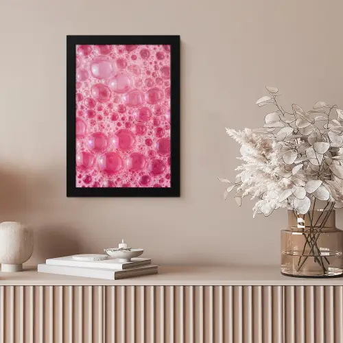 Roze - Schuim - Bubbels fotolijst zwart zonder passe partout klein -sfeer5