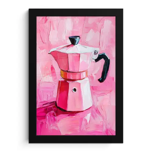 Roze - Verf - Coffee fotolijst zwart zonder passe partout klein -3d