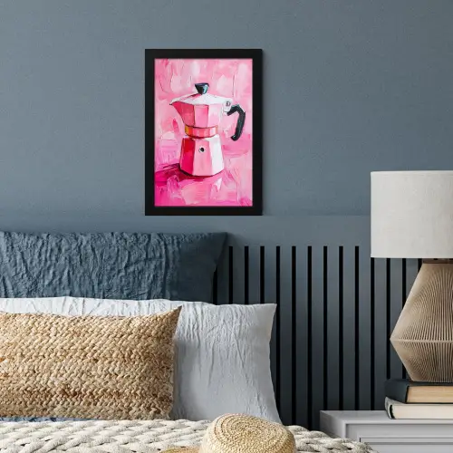Roze - Verf - Coffee fotolijst zwart zonder passe partout klein -sfeer3