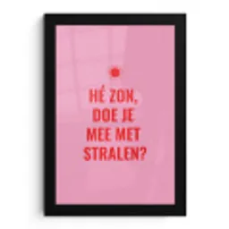 Roze - Zon - Quote fotolijst zwart zonder passe partout klein -3d