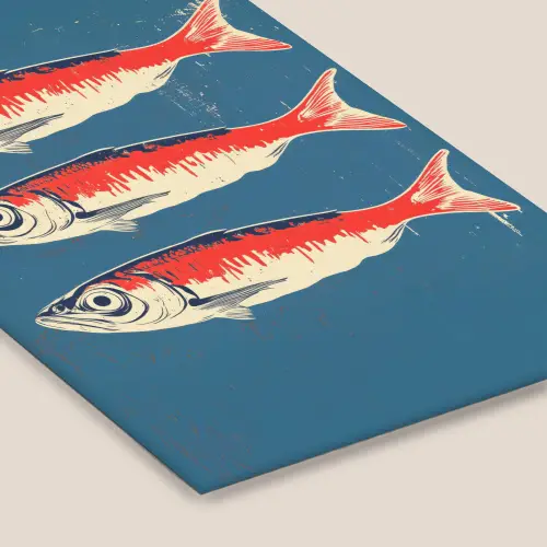 Vissen - Rood - Blauw fotolijst zwart zonder passe partout klein -zsfeer6