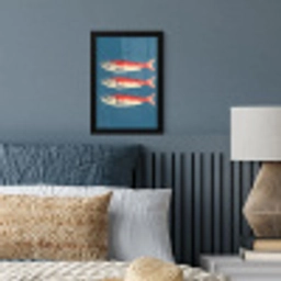 Vissen - Rood - Blauw fotolijst zwart zonder passe partout klein -sfeer3