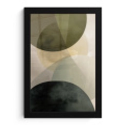 Vlakken - Abstract - Beige - Cirkels fotolijst zwart zonder passe partout klein -3d