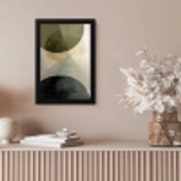 Vlakken - Abstract - Beige - Cirkels fotolijst zwart zonder passe partout klein -sfeer5