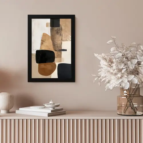Vlakken - Abstract - Zwart - Strepen fotolijst zwart zonder passe partout klein -sfeer5