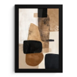 Vlakken - Abstract - Zwart - Strepen fotolijst zwart zonder passe partout klein -3d