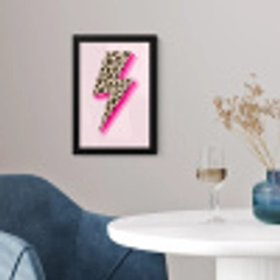 Stippen - Roze - Bliksem fotolijst zwart zonder passe partout klein -sfeer4