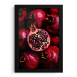 Granaatappel - Rood - Fruit fotolijst zwart zonder passe partout klein -3d