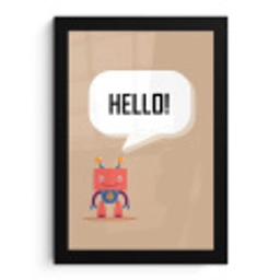 Spreuken - Quotes - Hello! - Robot - Tandwiel - Kinderen fotolijst zwart zonder passe partout klein -3d