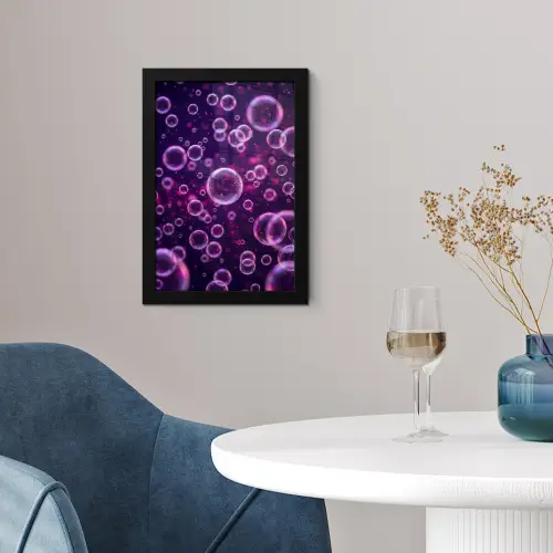 Paars - Bubbels - Schuim fotolijst zwart zonder passe partout klein -sfeer4