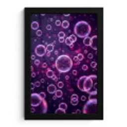 Paars - Bubbels - Schuim fotolijst zwart zonder passe partout klein -3d