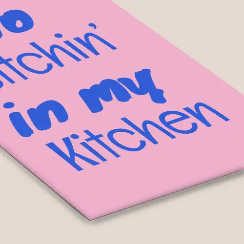 Quote - Blauw - Lettertype - Keuken fotolijst zwart zonder passe partout klein -zsfeer6