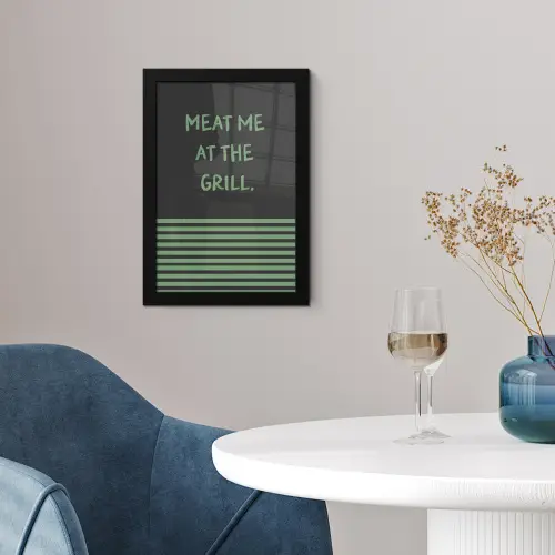 Quote - Groen - Grill - Zomer fotolijst zwart zonder passe partout klein -sfeer4