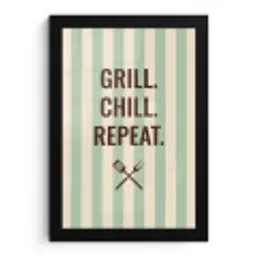 Quote - Strepen - Grill fotolijst zwart zonder passe partout klein -3d
