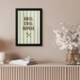 Quote - Strepen - Grill fotolijst zwart zonder passe partout klein -sfeer5