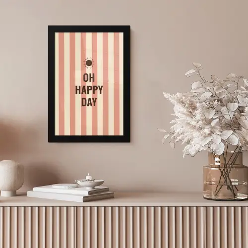 Quote - Zomer - Strepen fotolijst zwart zonder passe partout klein -sfeer5