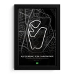 Racebaan - Brazilië - Circuit - Formule 1 - Autódromo José Carlos Pace - Zwart fotolijst zwart zonder passe partout klein -3d