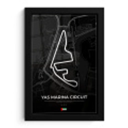 Racebaan - Yas Marina Circuit - Circuit - F1 - Abu Dhabi - Zwart fotolijst zwart zonder passe partout klein -3d