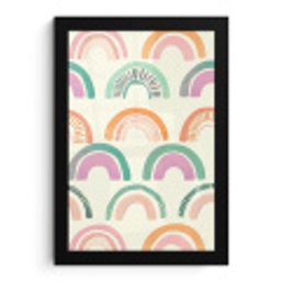 Regenboog - Pastel - Patroon fotolijst zwart zonder passe partout klein -3d