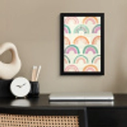 Regenboog - Pastel - Patroon fotolijst zwart zonder passe partout klein -sfeer1