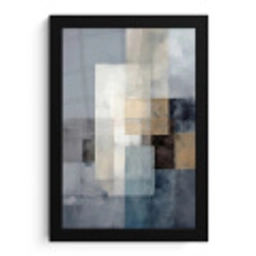 Rechthoeken - Abstract - Blauw fotolijst zwart zonder passe partout klein -3d