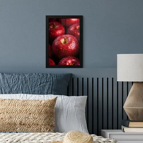 Rood - Appels - Fruit fotolijst zwart zonder passe partout klein -sfeer3