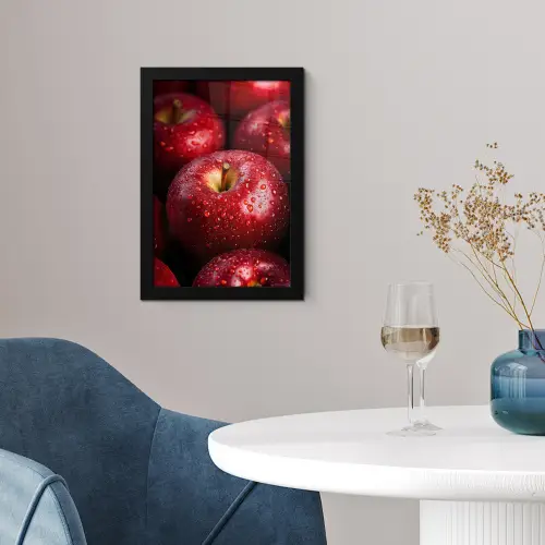 Rood - Appels - Fruit fotolijst zwart zonder passe partout klein -sfeer4