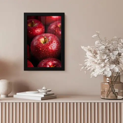 Rood - Appels - Fruit fotolijst zwart zonder passe partout klein -sfeer5