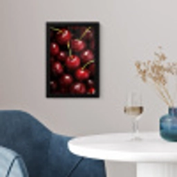 Rood - Fruit - Kersen fotolijst zwart zonder passe partout klein -sfeer4