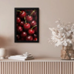Rood - Fruit - Kersen fotolijst zwart zonder passe partout klein -sfeer5