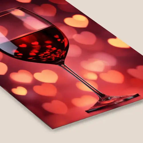 Rood - Wijn - Hartjes fotolijst zwart zonder passe partout klein -zsfeer6
