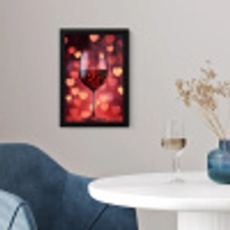 Rood - Wijn - Hartjes fotolijst zwart zonder passe partout klein -sfeer4