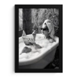Relaxt - Bad - Zwart - Wit fotolijst zwart zonder passe partout klein -3d