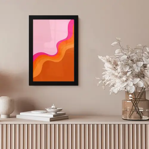 Retro - Waves - Kleurrijk fotolijst zwart zonder passe partout klein -sfeer5