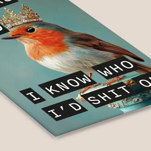 Roodborstje - Vogel - Blauw - Decoratie fotolijst zwart zonder passe partout klein -zsfeer6